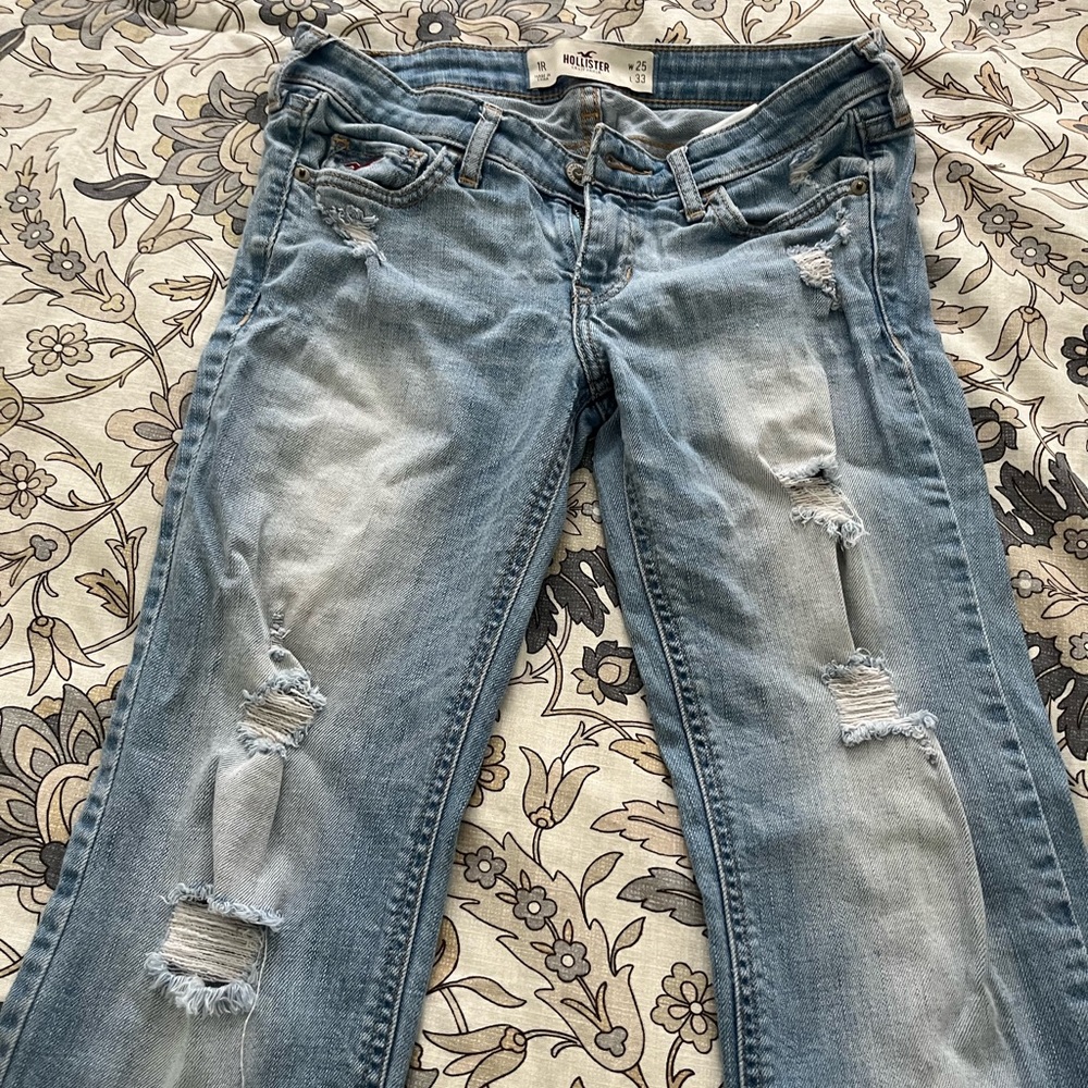Hollister Low Rise Ripped Bootcut Jeans